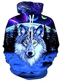Sudadera con capucha de forro polar 3D: estampado gráfico divertido y a la moda que nunca se decolora, rompe, pela o despega