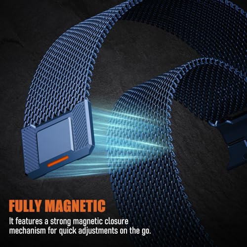 Image of BXUXOHS Milanese Loop for Apple Watch Ultra 3 /2 Band 49mm 46mm 45mm 44mm 42mm Men,Tactical Mecha Strap Military-Grade Design,Magnetic Metal Wristband for iWatch Ultra 2 /3 Series 11 /10 /9 /8 /7 /6 /5 /4 SE