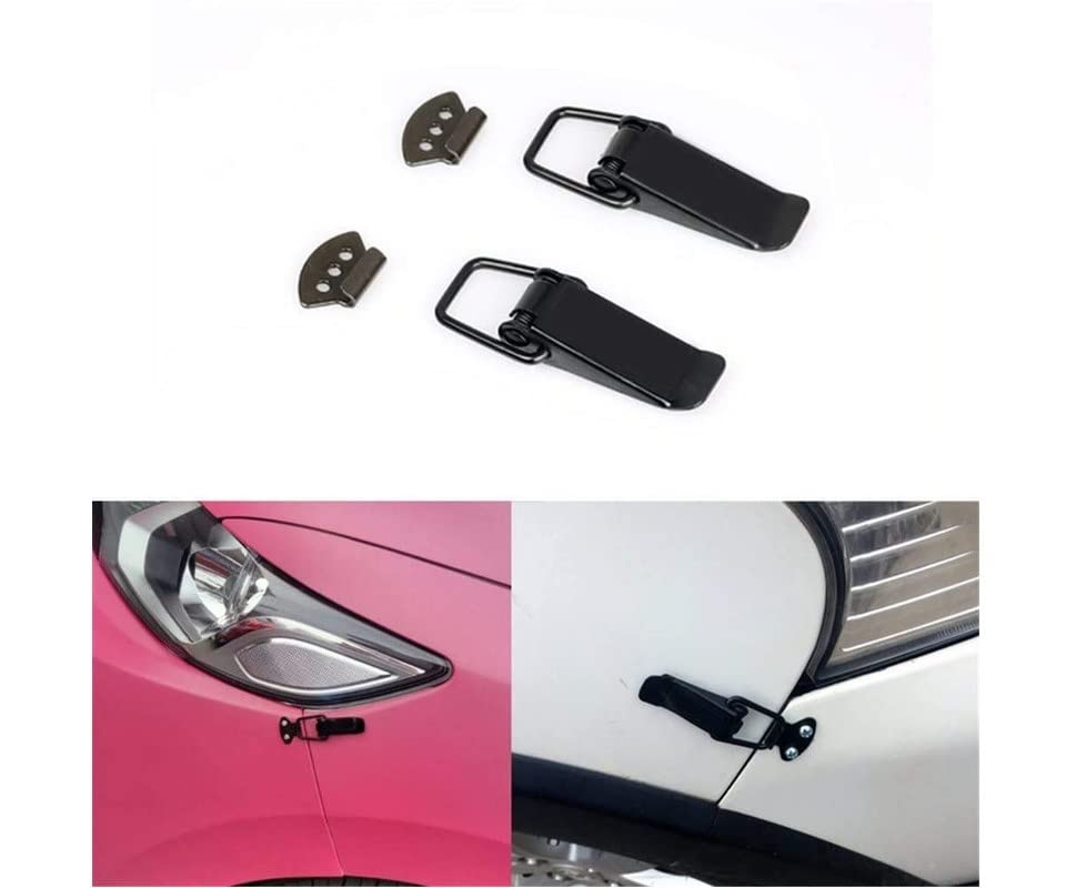 AUTONEST R3 Big Car Bumper Guard Bonnet Boot Clip Lock Toggle Fasteners Catch Clip (Set of 2) (7cm x 3cm) (Black and White) for Maruti Zen Old