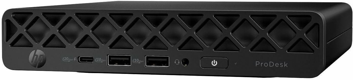 HP ProDesk 4 G1i Mini PC Desktop Computer - Intel Core Ultra 5 235T - 16 GB DDR5 SDRAM - 512 GB SSD - Jack Black - Intel Q870 Chip - Windows 11 Pro - English Keyboard - IEEE 802.11ax Wireless LAN