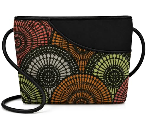 Image of Danny K. Women's Tapestry Zipper Purse Crossbody Handbag, Adjustable Cord, Handmade in USA