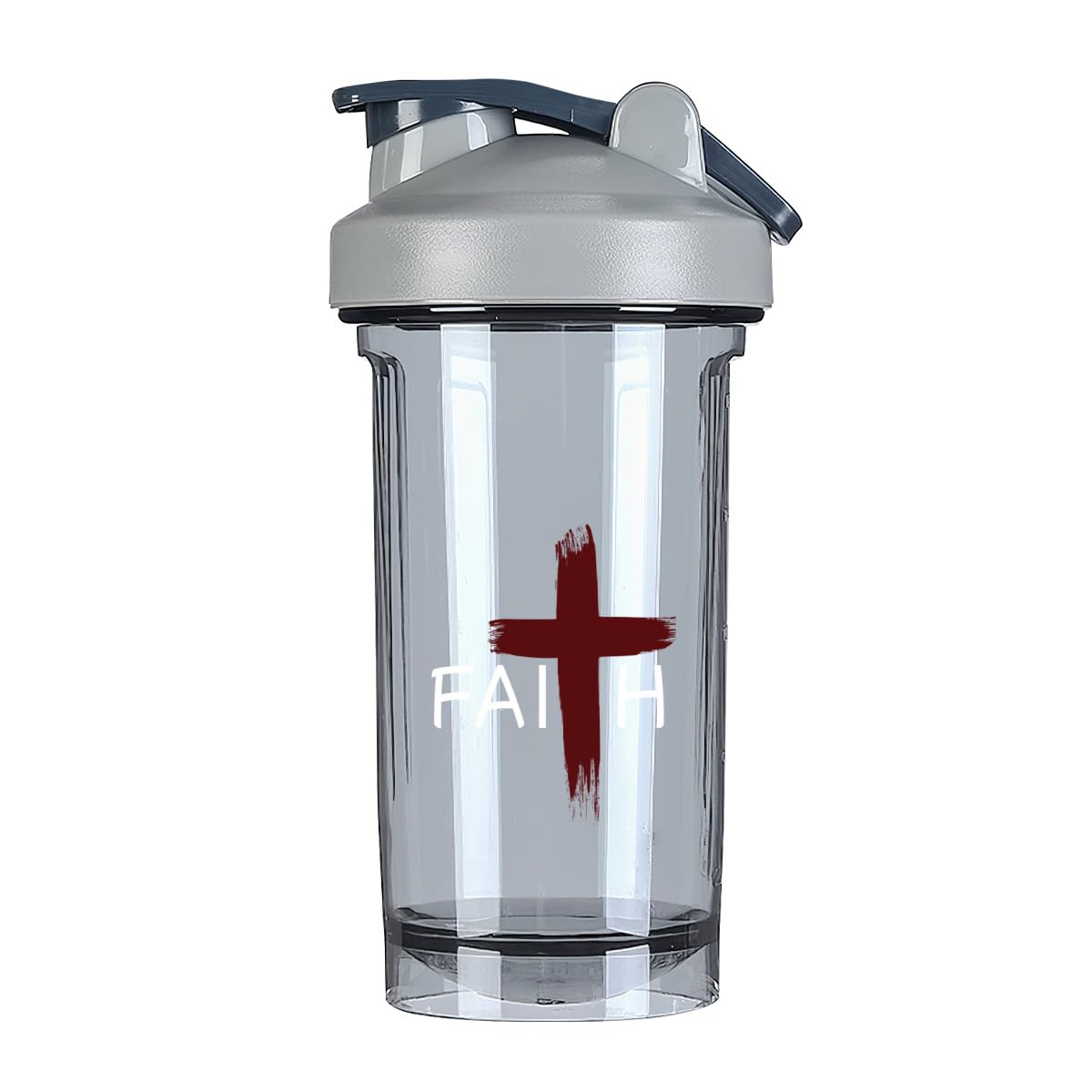 Jesus Christian Faith Cross (2) 18 Ounce Shaker Cup,Fashion Theme Pattern Shaker Bottle Leak-proof Workout Shake Bottles 500ML/18 oz Perfect for Pre Workout