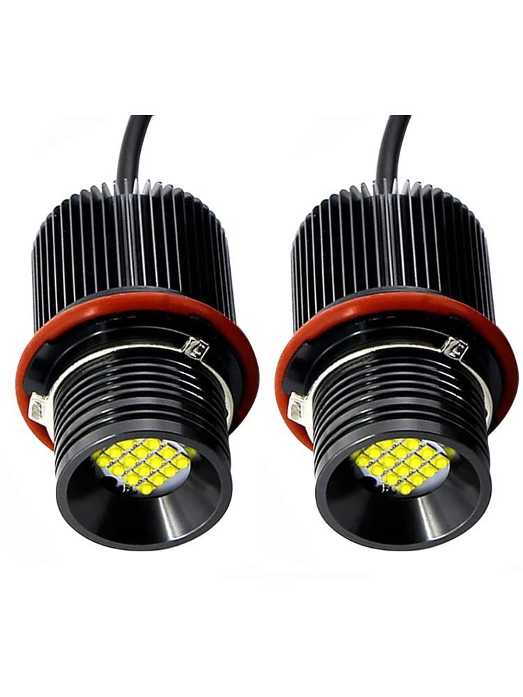 Baceyong Lot de 2 ampoules LED Angel Eye Halo Ring avec inverseurs compatible avec BMW E39 E53 E60 E61 E63 E64 E65 E66 E87 525i 530i xi 545i M5