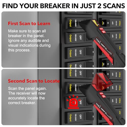 Image of Circuit Breaker Finder Tool Kit with GFCI Outlet Tester, 90-135V Electrical Circuit Tracer Tool with Color LCD, NCV Test & Flashlight, Includes Light Socket Adapter, 3-2 Prong Grounding & Clip Adapter