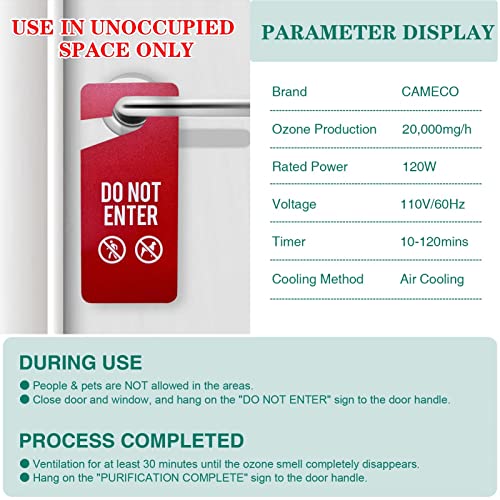 Cameco Ozone Generator 20,000Mg/H, Professional O3 Air Purifier Ozone Machine, Commercial Ionizer Deodorizer For Home, Cars, Office, Basement, Pets, Smoke #TOP4