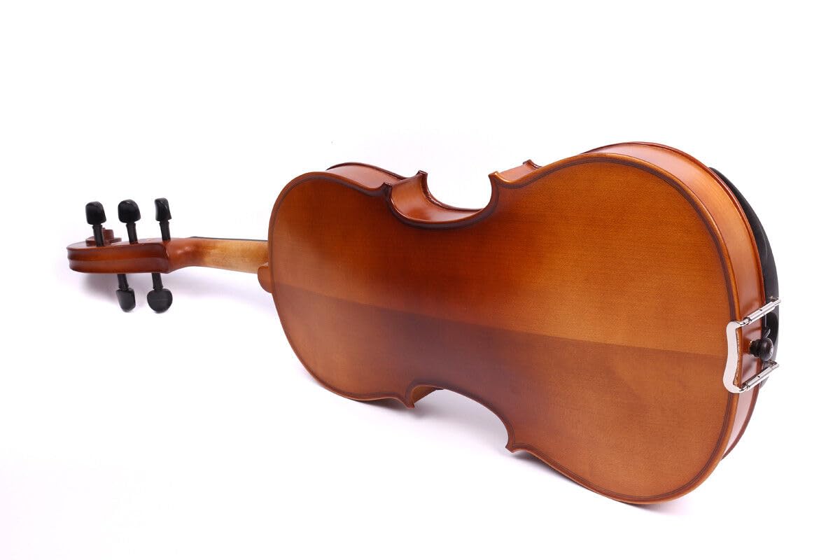 Alto acoustique fait à la main en bois d'épicéa d'érable et d'ébène avec étui de transport, nœud (Marron-5Str-39,4 cm)