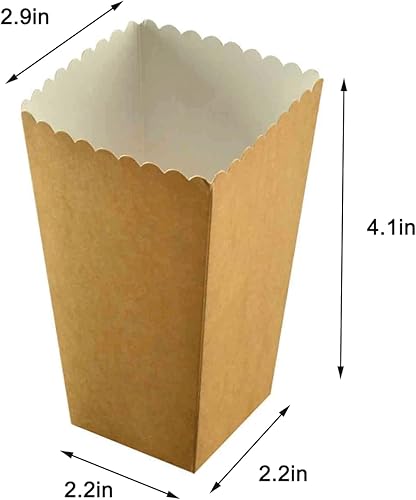 Miniatura 2 de Cajas de papel kraft para palomitas de maíz, mini caja de papel para palomitas de maíz, contenedor de cartón para palomitas de maíz para fiestas,