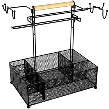 AMAZON - Grill Caddy, BBQ Caddy Mesh Basket with Paper Towel Holder, 13.4″L x 9.6″W x 17.5″H Large Capacity Picnic Condiment Utensil Caddy Storage Organizer for Kitchen, Camping, Picnic, Buffet, Grill, Party