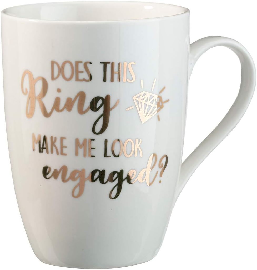 Lillian Rose Ring Make Me Look Engaged Coffee Mug, 1 Count (Pack of 1), Cream