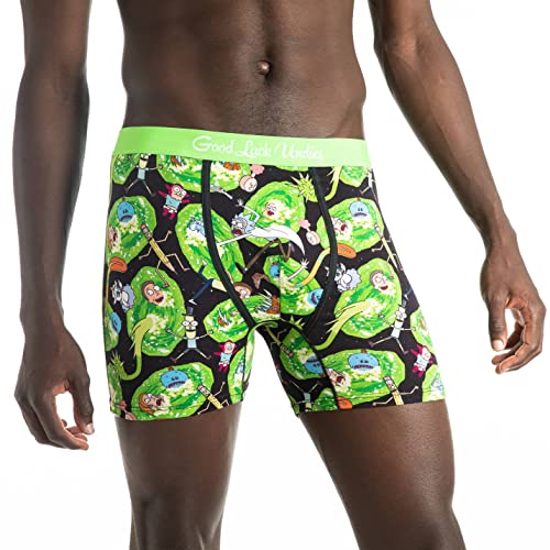 Good Luck Undies Men's Rick And Morty, Portals Boxer Brief Underwear, Small #TOP2