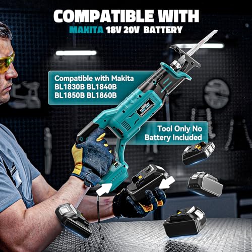 image for Cordless Reciprocating Saw for Makita 18V Battery,Cerycose Brushless R