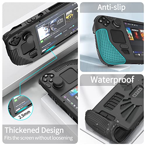 SUIHUOJI Capa protetora Steam Deck em pé, protetor de acessórios de silicone espessante, capa macia