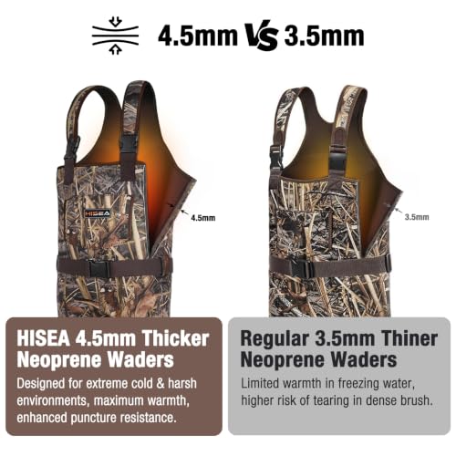 Image of HISEA Kids Chest Waders Neoprene Fishing Waders for Toddler & Children Youth Duck Hunting Waders for Kids with Boots