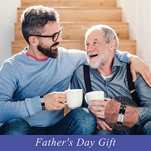 Ziallaly Men's Link Bracelet Two Tone Diamond Hip Hop Jewelry Gift Ladies Lady Birthday Christmas Jewelry Gift Husband Boyfriend Son (Silver Black) #TOP2