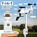 AIRAIN TECH WiFi Weather Station, 14-in-1 Indoor/Outdoor Wireless Weather Stations with Large Display, Home Weather Station with Rain Gauge, Wind Speed/Direction, Barometer, Clock, Weather Forecast