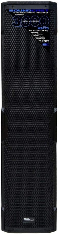 Front view of the Soundcast SL-8400 DSP Active Line Array Speaker