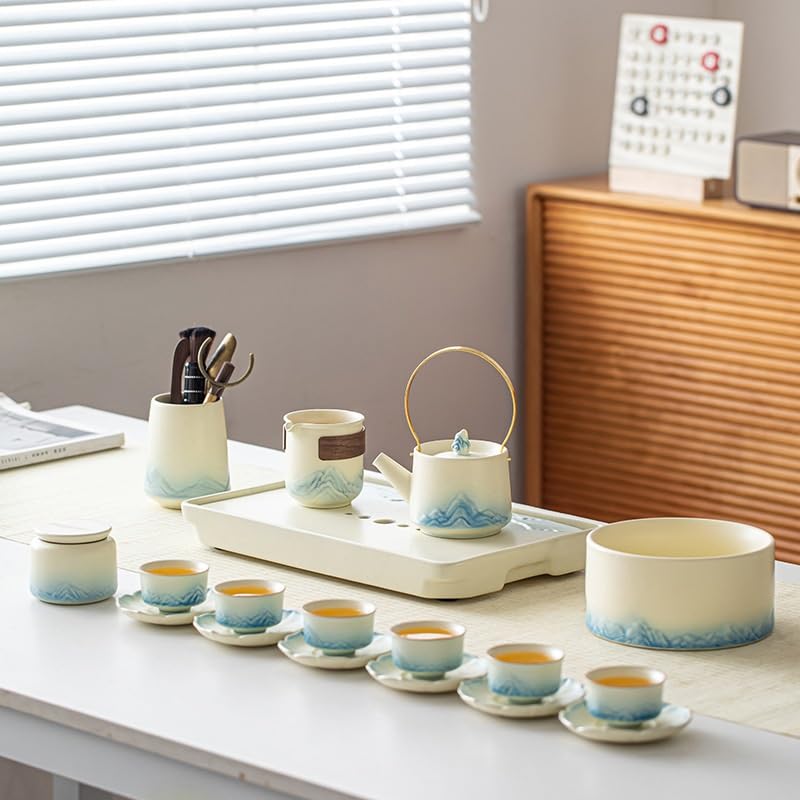 Ceramiczny dzbanek do herbaty, Ceramiczny czajniczek 330 ml sypkich liści herbaty Kung Fu zestaw do Home Office Travel