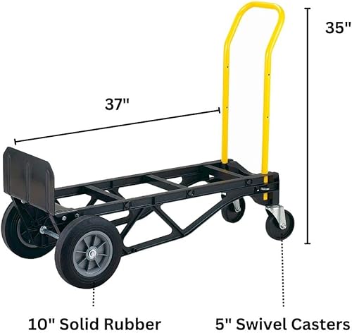 Miniatura 3 de Carretilla de mano Harper Trucks, convertible, nailon, con ruedas de 10 pulgadas, PGDY8635P