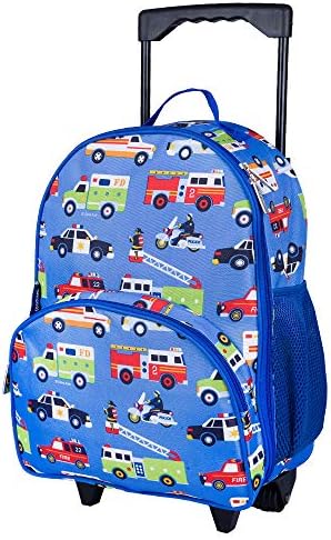 Wildkin Kids Rolling Luggage for Boys and Girls, Carry on Luggage Size is Perfect for School and Overnight Travel, Measures 16 x 12 x 6 Inches (Heroes)