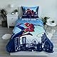 Jerry Fabrics Kinder Bettwäsche Set Wendebettwäsche Spider-Man City Spinnen Netze blau, Bezug Bettdecke 140x200 cm, Kopfkissenbezug 70x90 cm, 100% Baumwolle