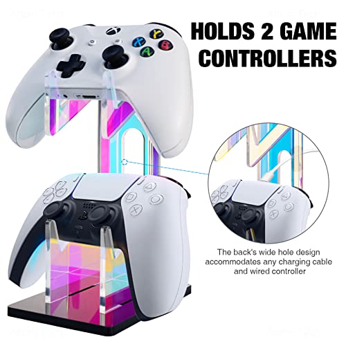 image for NiHome Iridescent Acrylic 2-Tier Universal Game Controller Headset Hol