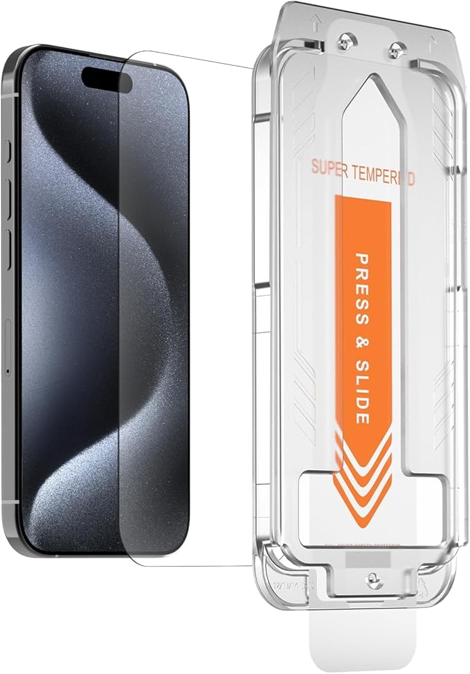 Image of Privacy Screen Guard for iPhone - Anti-Spy Tempered Glass with SnapAlign Tool, Easy Installation, Bubble-Free (Compatible with iPhone 16 Pro)