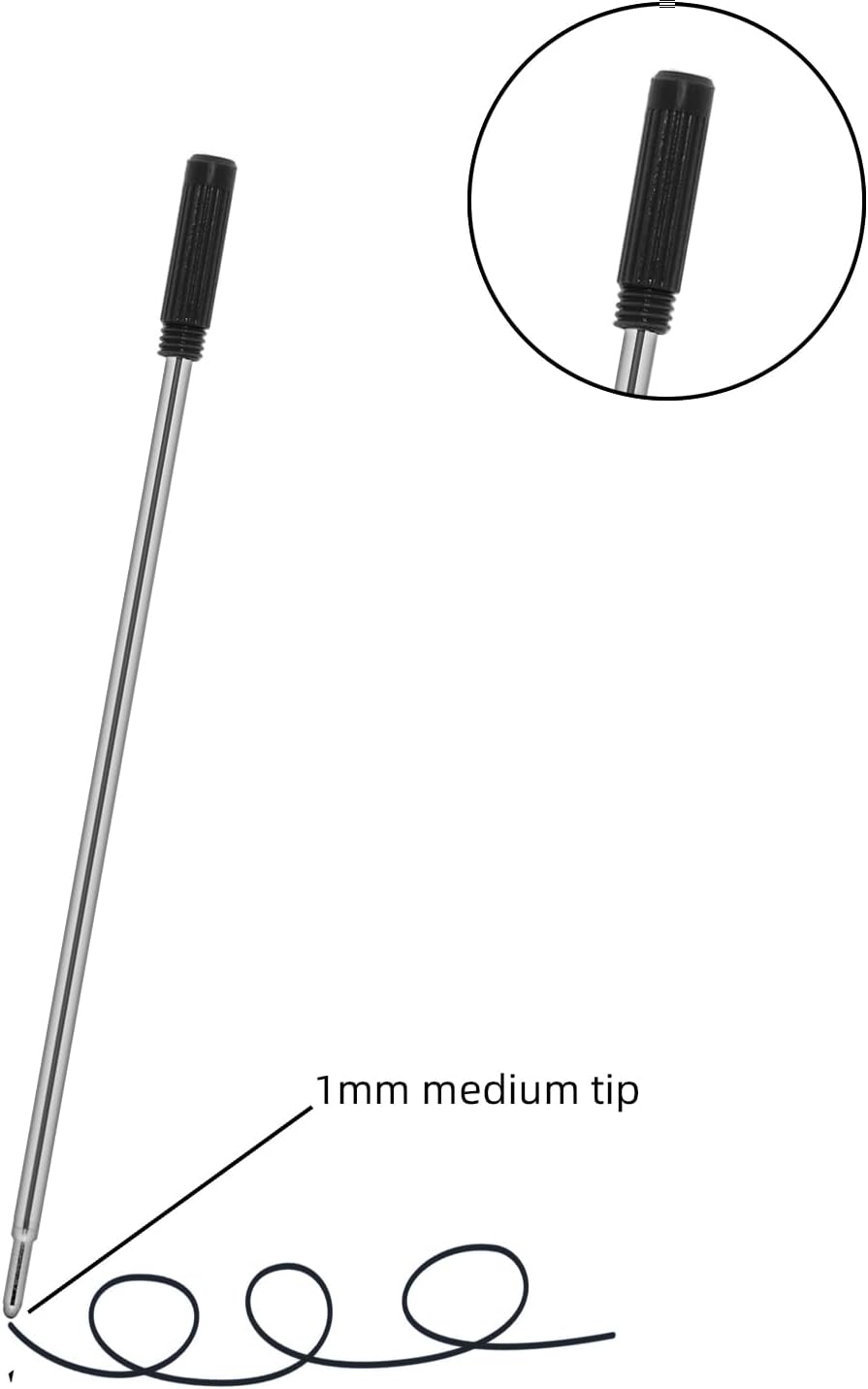 4.5'' Compatible Ballpoint Pen Refills 10 Pack, 1.0mm middle point nib delicate, smooth writing interchangeable ink filling (black) image 3