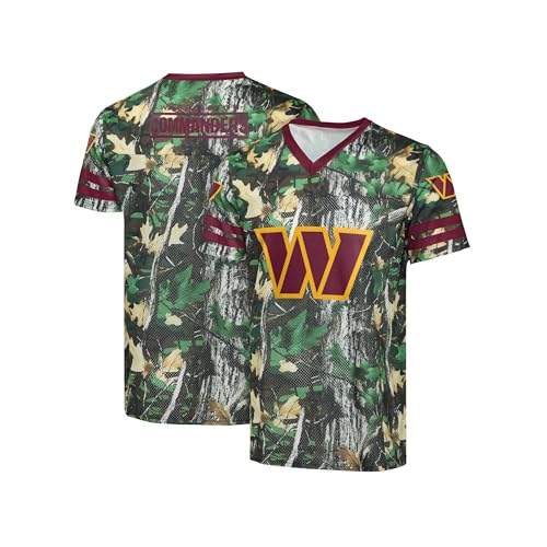 FOCO NFL Men's Officially Licensed Hunter Camo Primary Logo Game Day Football Jersey (US, Alpha, Large, Regular, Regular, Washington Commanders - Hunter Camo)
