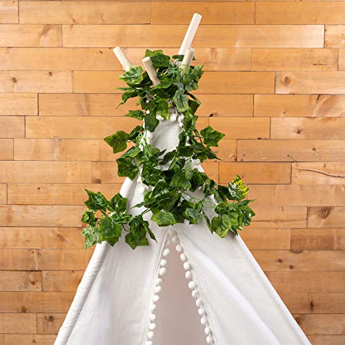 Simply Elegant Artificial Silk Grape Leaf Vine Foliage Garland - Artificial Greenery Garland For Room Decor, Wedding, Table, Cabinet Decoration - 90" L (7.5 Feet) – Green #TOP5