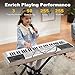 MUSTAR 61 Key Piano Keyboard, MEKS-400 Electric Piano Keyboard with Lighted Up Keys, Learning Keyboards Piano for Beginners, Piano Stand, LCD Screen, Headphones, Microphone