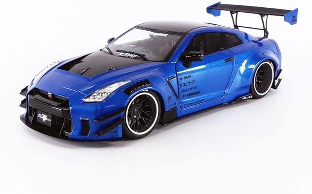 solido S1805801 1:18 2020 Nissan GT-R (R35) with Liberty Walk Body Kit 2.0-Metallic Blue Collectible Miniature car
