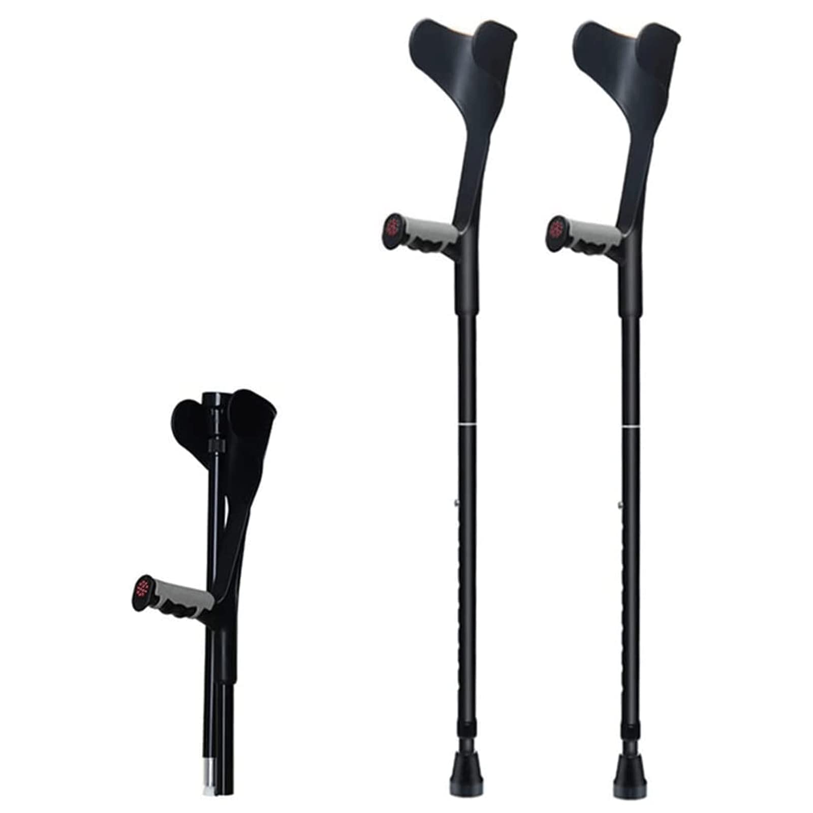 Stampelle da Passeggio Bastone per Avambraccio per Adulti Telescopico Pieghevole Mezzo Polsino Stampelle per Gomito Stampella per Braccio Medica Leggera Regolabile in Altezza a 10 per Uomo Donna Aus