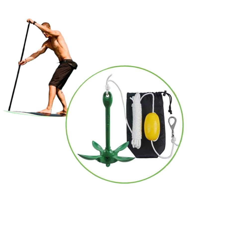 Ancla de rezón Plegable de 1,5 kg con Cuerda Flotante de 13M, Compatible con Kayak, Jet Ski, Tabla de Paddle, Canoa, Barco