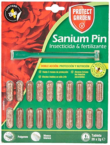 PROTECT GARDEN Prontect Home-Sanium Pin ininseticida sistémico com fertilizante e micronutrientes, tratamento combinado, 20 cápsulas, verde, individual