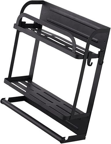 Miniatura 7 de Organizador magnético para especias, estante magnético para refrigerador, estante de almacenamiento con soporte para toallas de papel para