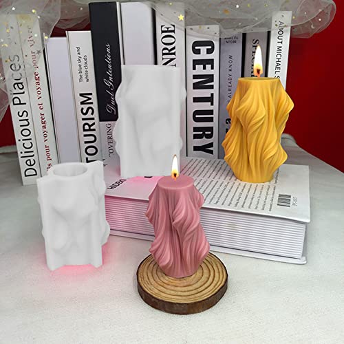 Carved Wavy Candle Mold Geometric Irregular Silicone Candle Soap Mold Fondant Chocolate Candy Cake Mould Plaster Clay Mold For Abstract Art Home Decor Tool #TOP4