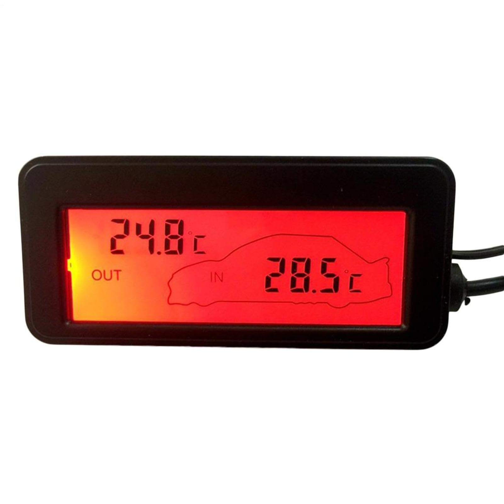 Spannungsmonitor - ABS -50 °C bis +70 °C | Auto-Thermometer | Thermometeranzeige | Autobatterie-Messgerät | Für Fahrzeug-Armaturenbrett -Spannungs- und Außentemperaturüberwachung während der