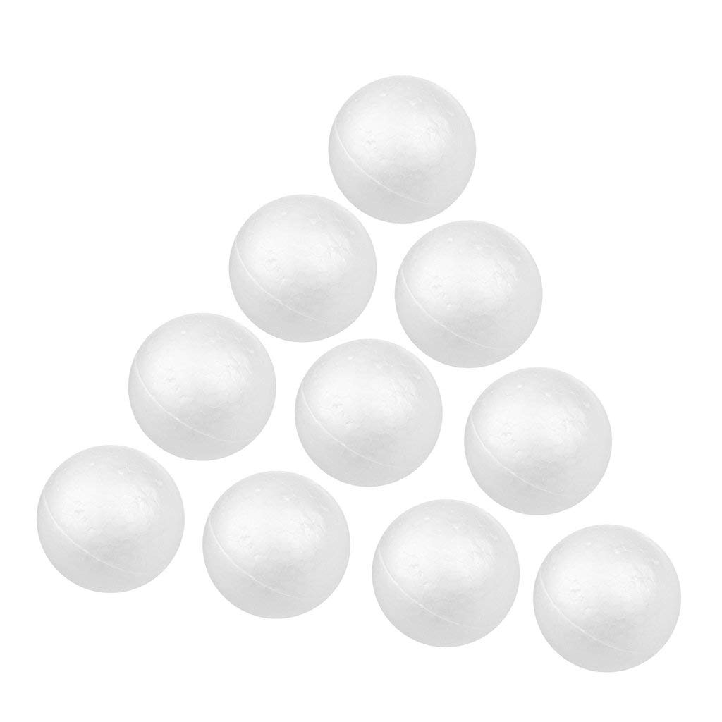 zalati Modelling Ball 10pcs Foam Snowman Sphere for Kids Modeling DIY Art Craft - 10 cm