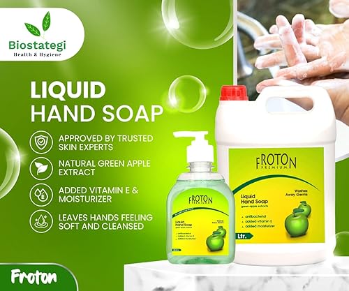 Image of Organic pH-Balance Moisturizing Green Apple Liquid Hand Wash with Refreshing Fragrance, Complete Protection for Soft & Gentle Hands 5 litre (Green Apple 5 ltr (Pack of 2)