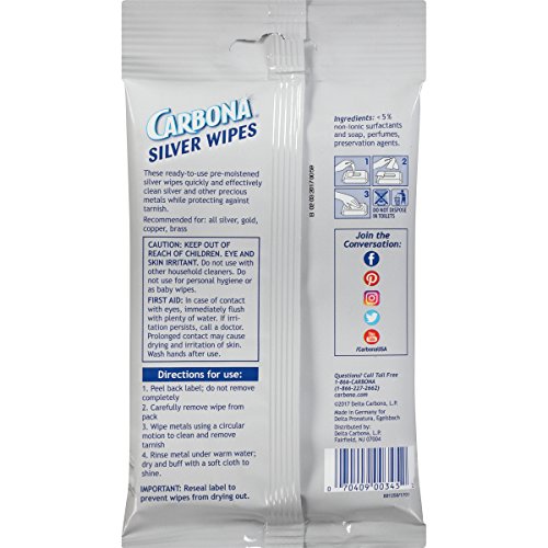Delta Carbona Silver Wipes, 12 Count #TOP1