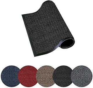 Trendsco - Dirt Trapper Door Mat Indoor & Outdoor - Non Slip Rubber Backing Carpet and Floor Mat for Home, Kitchen & Office - Super Absorbent Washable Rug Mat for Front & Back Door (Black || 40 x 60)