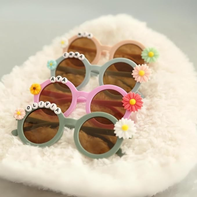 Image of PLAS ART STUDIO Customised round sunglasses Kids Sunglasses Get Kids Name on Frame For Girls & Boys. (Recommended Age 2+)
