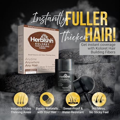 Herbishh Koloret Hair Building Fibers - Dark Brown Concealer