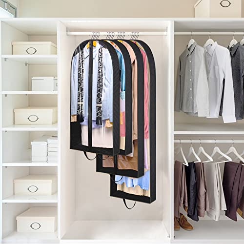 Clear Garment Bags Suit Bag: 5 Pack 50" Inch Closet Storage Hanging Clothes Business Non Woven Suit Cover Travel Dress Bag For Coats,Uniforms,Sweaters, Jackets #TOP6