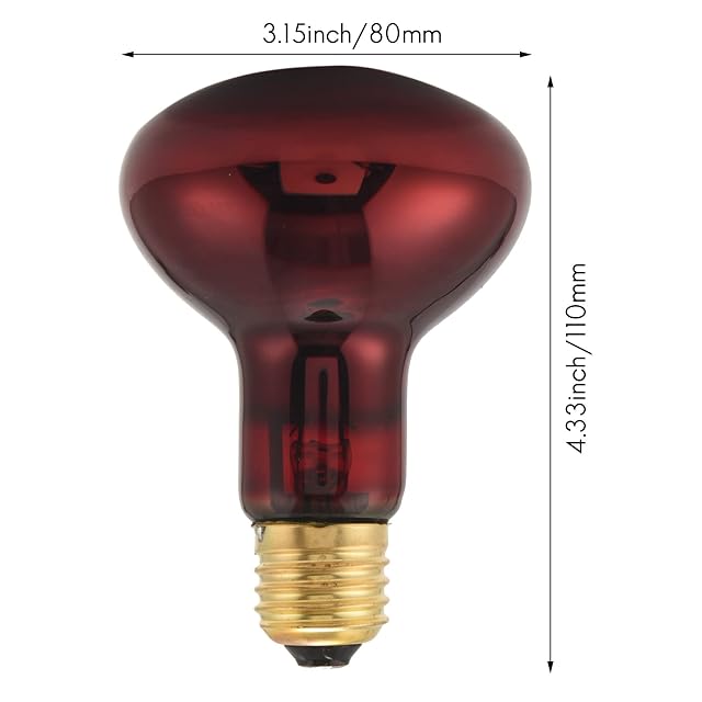 Foto 4 de 8 de FYOBOT Bombilla de Luz Infrarroja de 2 Paquete de 100W Luz Roja Bombillas de para Lagartos Mascotas Dragones…