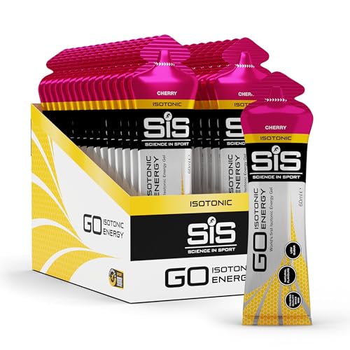 Science in Sport GO Isotonic Energy Gel - Fast-Acting Liquid Carbohydrate Gel for Instant Energy - Sports Nutrition - Gluten-Free & Vegan - Cherry Flavor - 30 Count