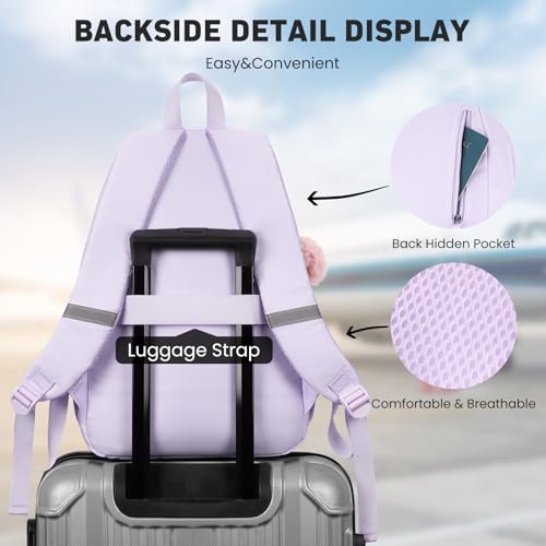 Image of WINDARS School Backpack for Teen Girls, Cute College Backpacks for Women Students Aesthetic Bookbag Large 15.6 Inch Laptop Bag Middle School Travel Back Pack (Purple)