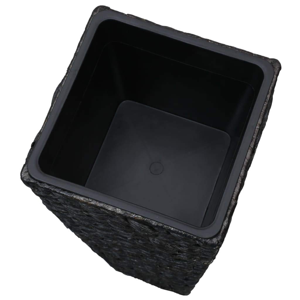 Letti Rialzati 3 pz in Giacinto Intrecciato Nero, Set di fioriere resistenti con vasi rimovibili per interno, balcone, terrazzo e giardino, pratiche e robuste