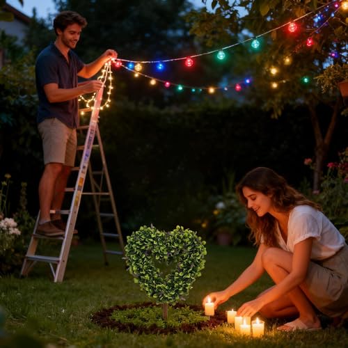 Topiaire artificiel cœur décoration arbre rustique robuste de fête - 7