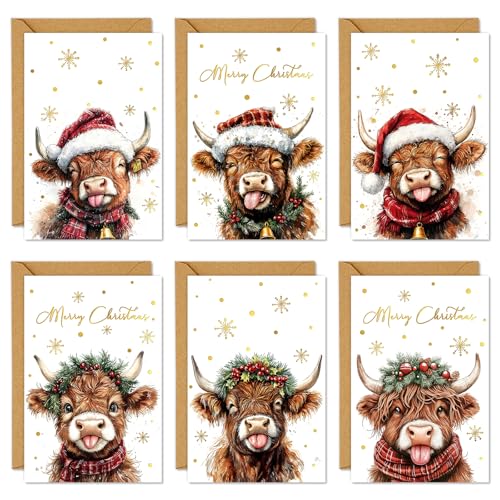 Cartes de Noël vierges Whaline pour invitations de fêtes de fin d'année et réunions